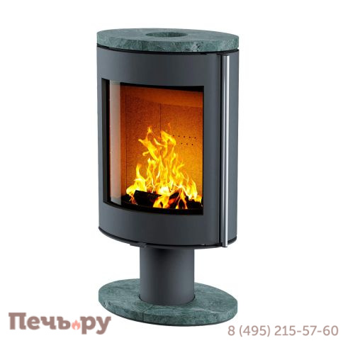 Печь камин Астов Oval (Овал), крышка и основание ноги из камня фото