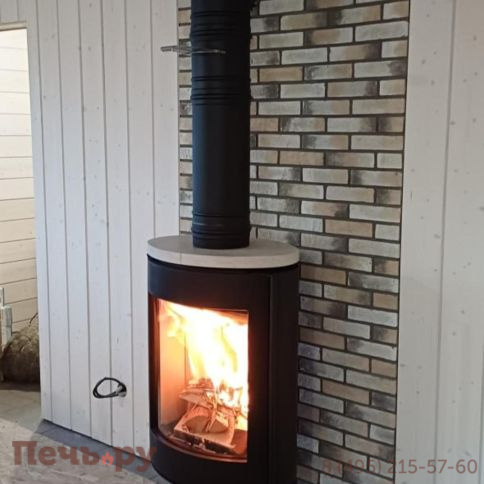 Печь камин Астов Oval (Овал), крышка из камня фото 5