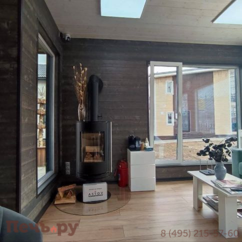 Печь камин Астов R1.0 N сталь (круглая задняя часть) фото 6