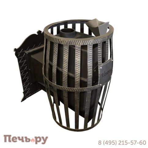 Печь-камин Березка Verona 50 3К-нерж, в каменной облицовке фото 4
