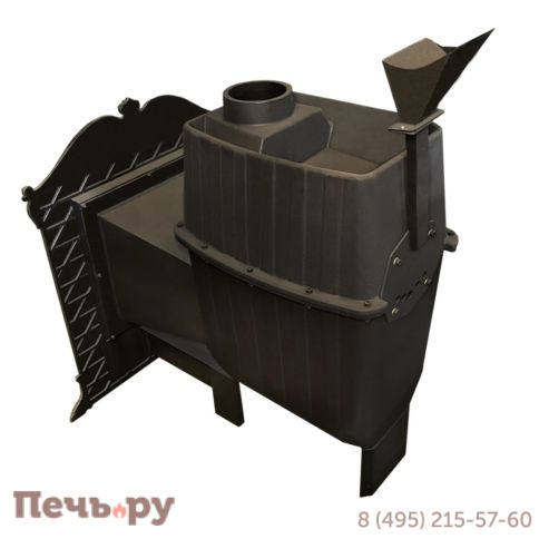 Печь-камин Березка Verona 50 3К-нерж, в каменной облицовке фото 5