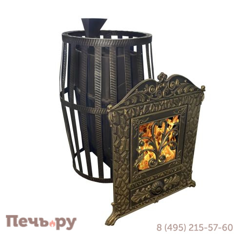 Печь-камин Березка Verona 50 закрытая каменка из нержавеющей стали фото