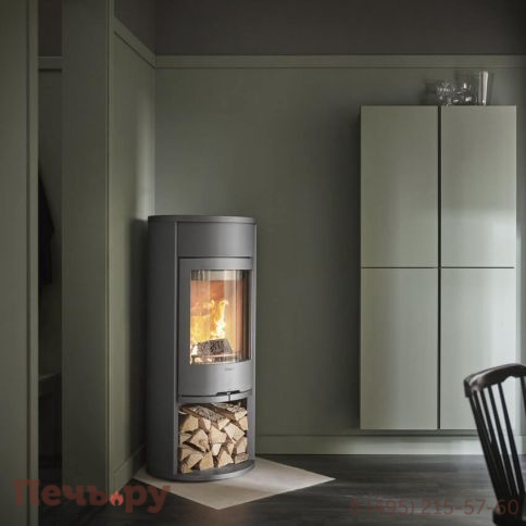 Печь камин Contura 610 Style серый, чугунная дверца и передняя крышка фото 3