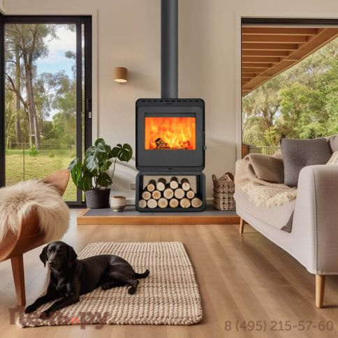 Печь камин Denner Fire Lumen с дровником фото 2