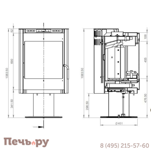 Печь камин Ember Radmila 500 D фото 4