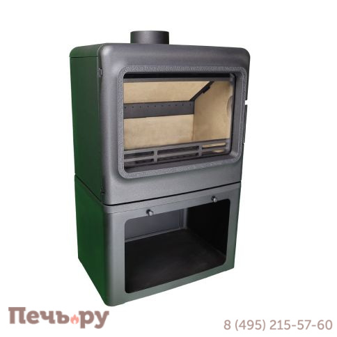 Печь камин FireBird Leopard, 9 кВт, с дровником фото 3