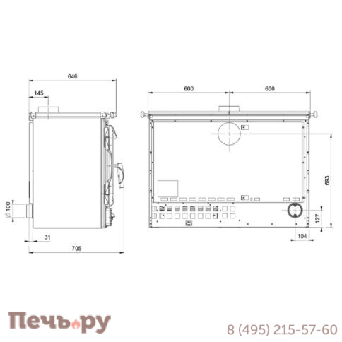Печь камин La Nordica Alaska Nero antracite фото 7