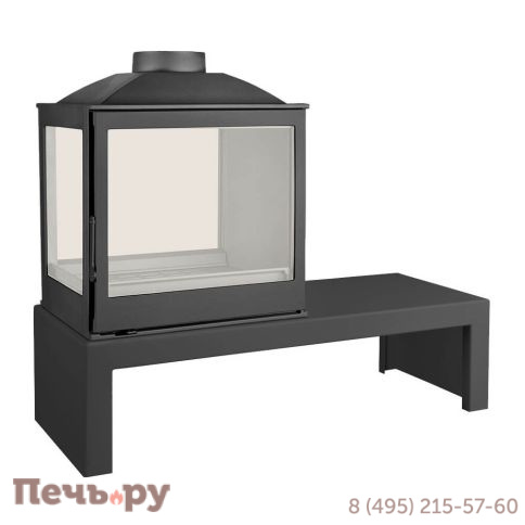 Печь-камин Liseo Castiron LCI 5 GDFS Table двусторонняя, стекло слева фото