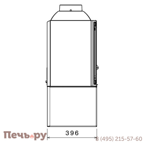Печь-камин Liseo Castiron LCI 5 GF BG Stove, черное стекло фото 3