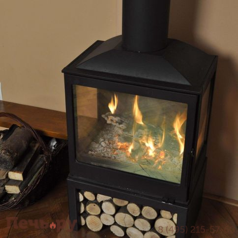 Печь-камин Liseo Castiron LCI 5 GFLR Stove, два боковых стекла фото 4