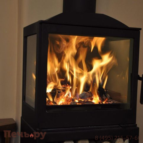 Печь-камин Liseo Castiron LCI 5 GFLR Stove, два боковых стекла фото 5