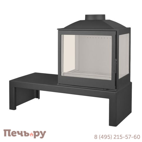 Печь-камин Liseo Castiron LCI 5 GFLR Table, два боковых стекла фото