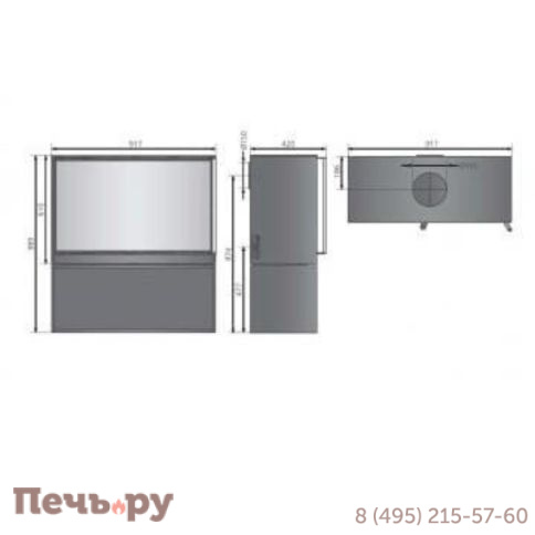 Печь-камин Oranier Ziva XL с бокс-основанием фото 2