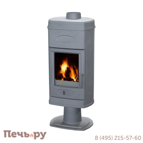 Печь камин Plamen Hana эмалированная, серая фото