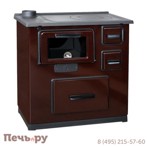 Печь камин Plamen Slavonac коричневая, труба слева фото