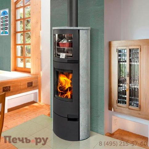 Печь камин Romotop Lugo 02  с духовкой, камень фото 2