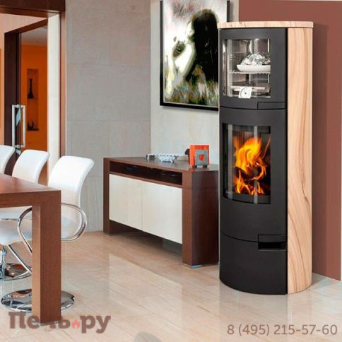 Печь камин Romotop Lugo 04 Back с духовкой, лимонит/песчаник фото