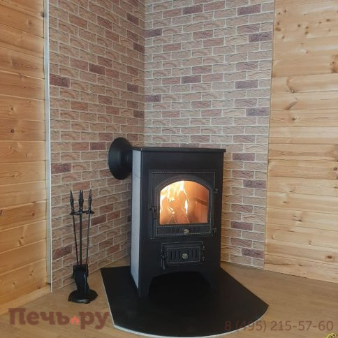 Печь-камин Везувий ПК-01 (205) с плитой беж. 12 кВт фото 6