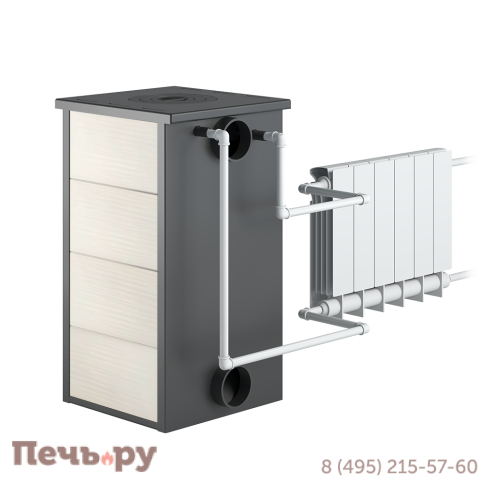 Печь-камин Везувий ПК-01 (270) с плитой т/о беж. 9 кВт фото 2