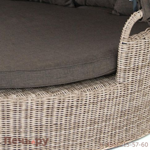 Плетеная кровать 4SiS Стильяно круглая, цвет бежевый фото 12