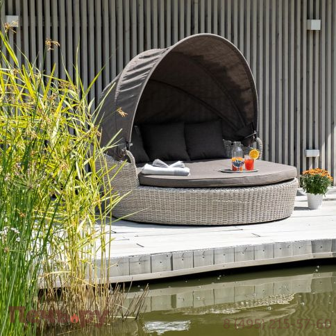 Плетеная кровать 4SiS Стильяно круглая, цвет бежевый фото 3