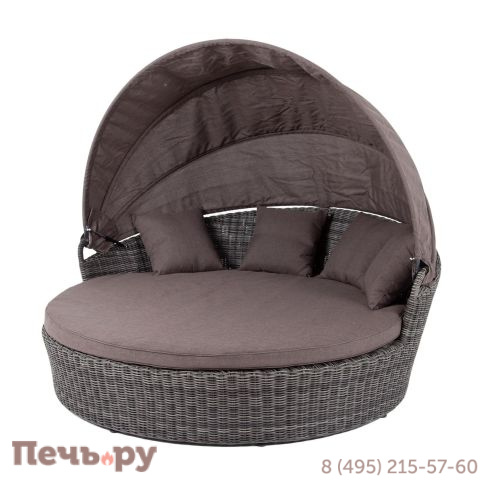 Плетеная кровать 4SiS Стильяно круглая, цвет графит фото 2