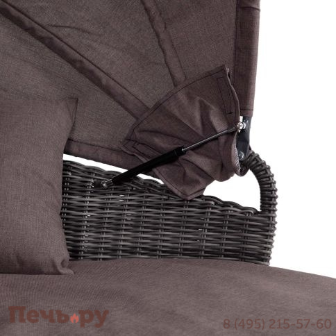 Плетеная кровать 4SiS Стильяно круглая, цвет графит фото 3