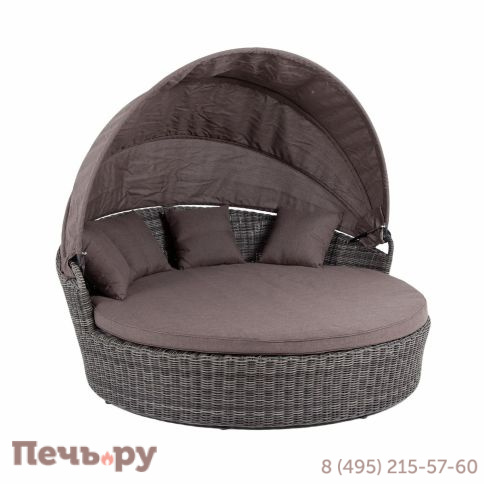 Плетеная кровать 4SiS Стильяно круглая, цвет графит фото