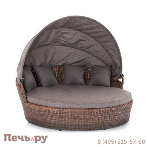 Плетеная кровать 4SiS Стильяно круглая, цвет коричневый фото