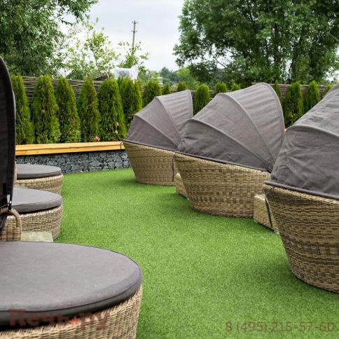 Плетеная кровать круглая 4SiS Стильяно, цвет соломенный фото 13