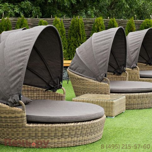 Плетеная кровать круглая 4SiS Стильяно, цвет соломенный фото 17