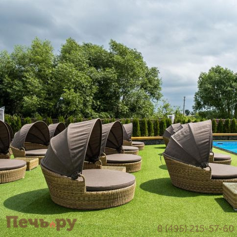 Плетеная кровать круглая 4SiS Стильяно, цвет соломенный фото 20