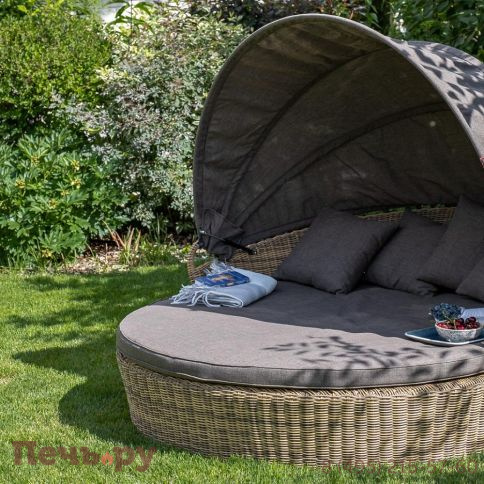 Плетеная кровать круглая 4SiS Стильяно, цвет соломенный фото 4