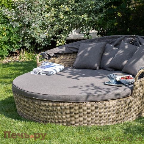 Плетеная кровать круглая 4SiS Стильяно, цвет соломенный фото 6