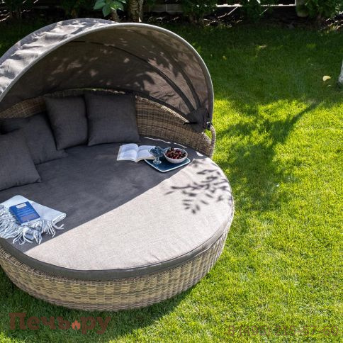 Плетеная кровать круглая 4SiS Стильяно, цвет соломенный фото 7