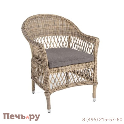 Плетеный стул 4sis Сицилия из искусственного ротанга, цвет соломенный фото 2