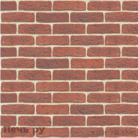 Плита Везувий Декор Красный (Терракот) №1002 Горизонталь 8мм (1200х600мм) фото