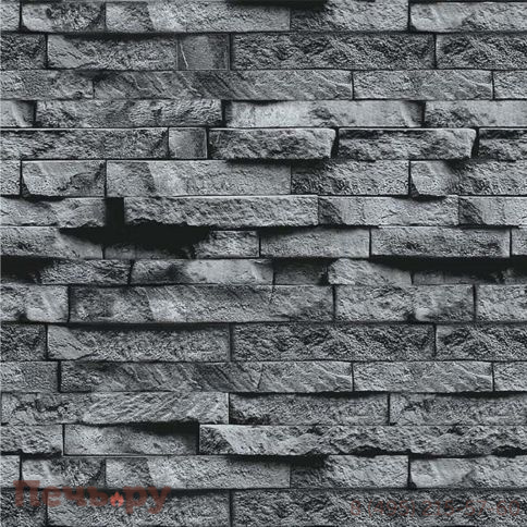 Плита Везувий Декор Серый камень №1008 Вертикаль 8мм (1200х800мм) фото