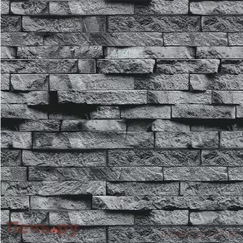 Плита Везувий Декор Серый камень №1008 Вертикаль 9мм (1200х600мм) фото