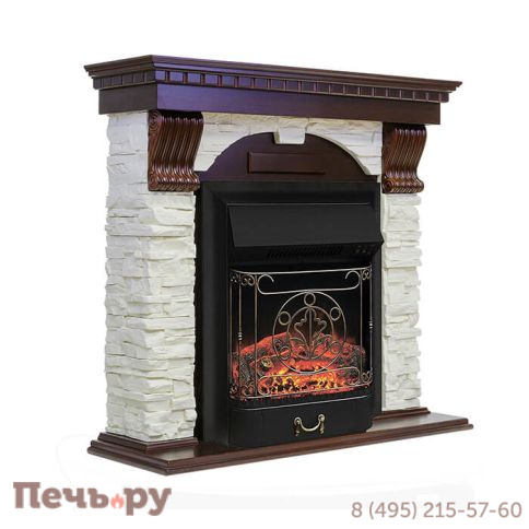 Портал Royal Flame Dublin арочный сланец белый угловой под очаги Fobos FX / Majestic FX фото