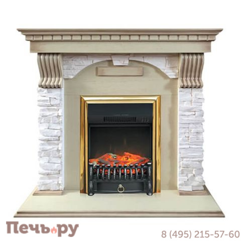 Портал Royal Flame Dublin арочный сланец крем под очаги Majestic FX / Fobos FX фото