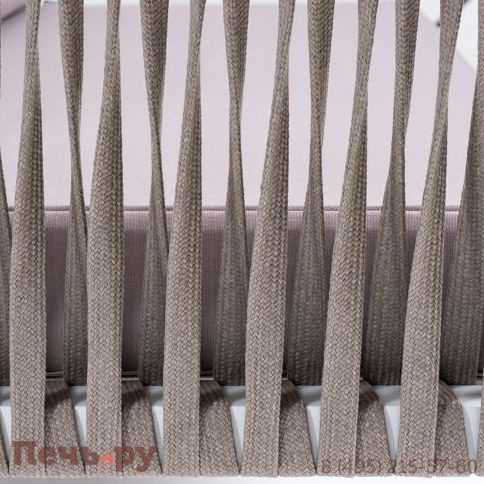 Правый модуль 4SiS Касабланка плетеный из роупа, каркас алюминий светло-серый (RAL7035) муар, роуп серо-коричневый 23мм, ткань бежевая 052 фото 8