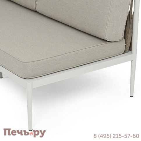 Правый модуль плетеный из роупа 4SiS Касабланка, каркас алюминий светло-серый (RAL7035) муар, роуп серо-коричневый 23мм, ткань бежевая 15052 фото 6