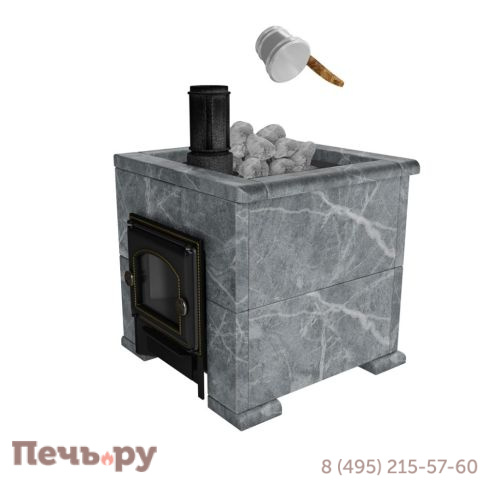Премиальная банная печь НМК Сибирь-25 без ВТК в облицовке Оптима талькомагнезит фото