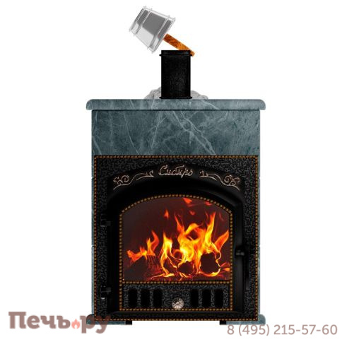 Премиальная банная печь НМК Сибирь-25 (дверка 545х545) в облицовке Оптима талькомагнезит фото