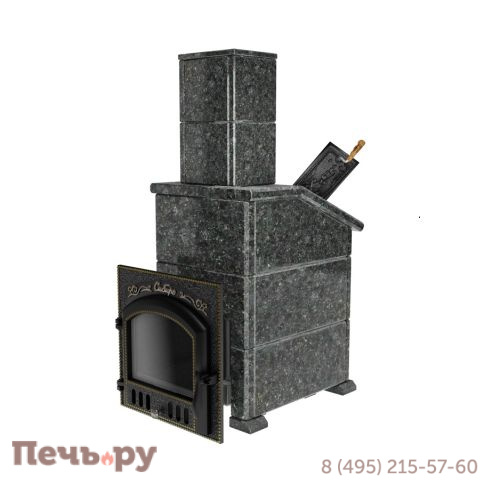Премиальная банная печь НМК Сибирь-25 ЗК (дверка 545х545) в облицовке Президент фото 3