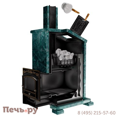 Премиальная банная печь НМК Сибирь-25 ЗК (дверка 545х545) в облицовке Президент фото 7