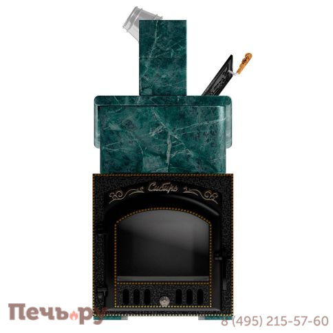 Премиальная банная печь НМК Сибирь-25 ЗК (дверка 545х545) в облицовке Президент фото 9