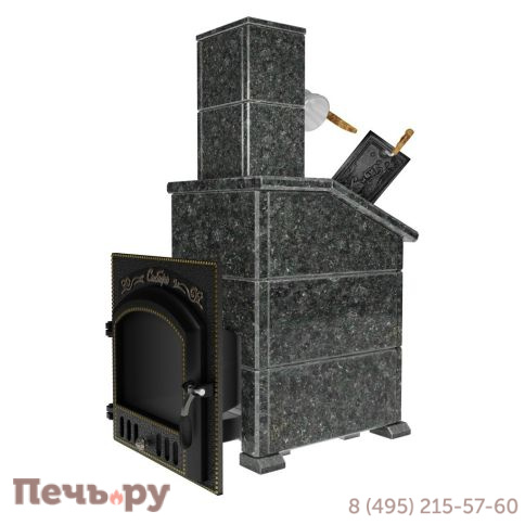Премиальная банная печь НМК Сибирь-25 ЗК (дверка 700х700) в облицовке Президент фото 3