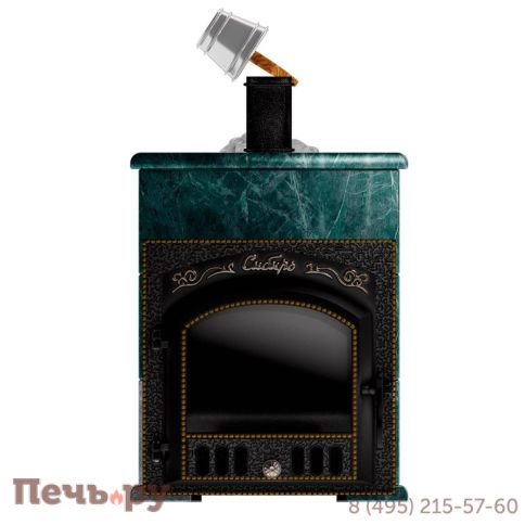 Премиальная банная печь НМК Сибирь-40 (дверка 545х545) в облицовке Оптима змеевик фото 3